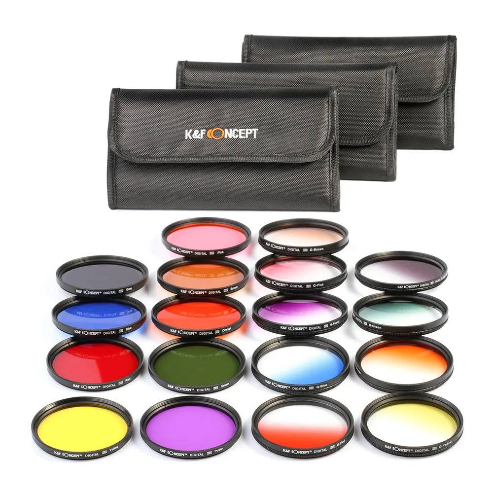 

18pcs/set Camera Filters Colorful Protecting Lens Filter For Canon Nikon SLR DSLR 58mm