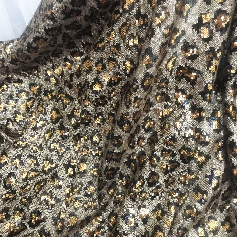 Leopard sequin fabric embroidered dress sequin cloth,sewing materials,125cm*50cm/pcs