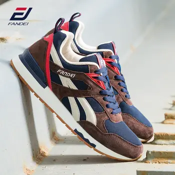 

FANDEI Winter Retro Running Shoes for Men Outdoor Sports Men Sneakers Mens Shoes Walking Jogging Shoes Genuine Suede Leather PE