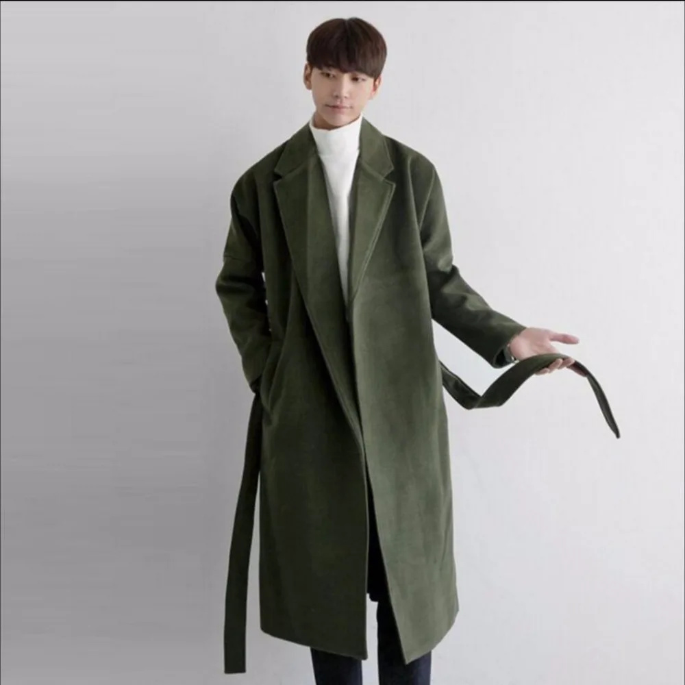 Мужской шерстяной Тренч теплая ветровка средней длины|mens wool winter coats|men coatwinter coat men |