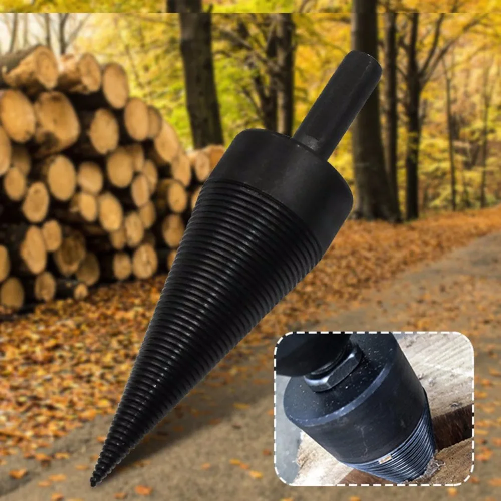 

38mm Triangle Handle Firewood Machine Drill Wood Cone Reamer Punch Driver Drill Bit Split Drilling Tools