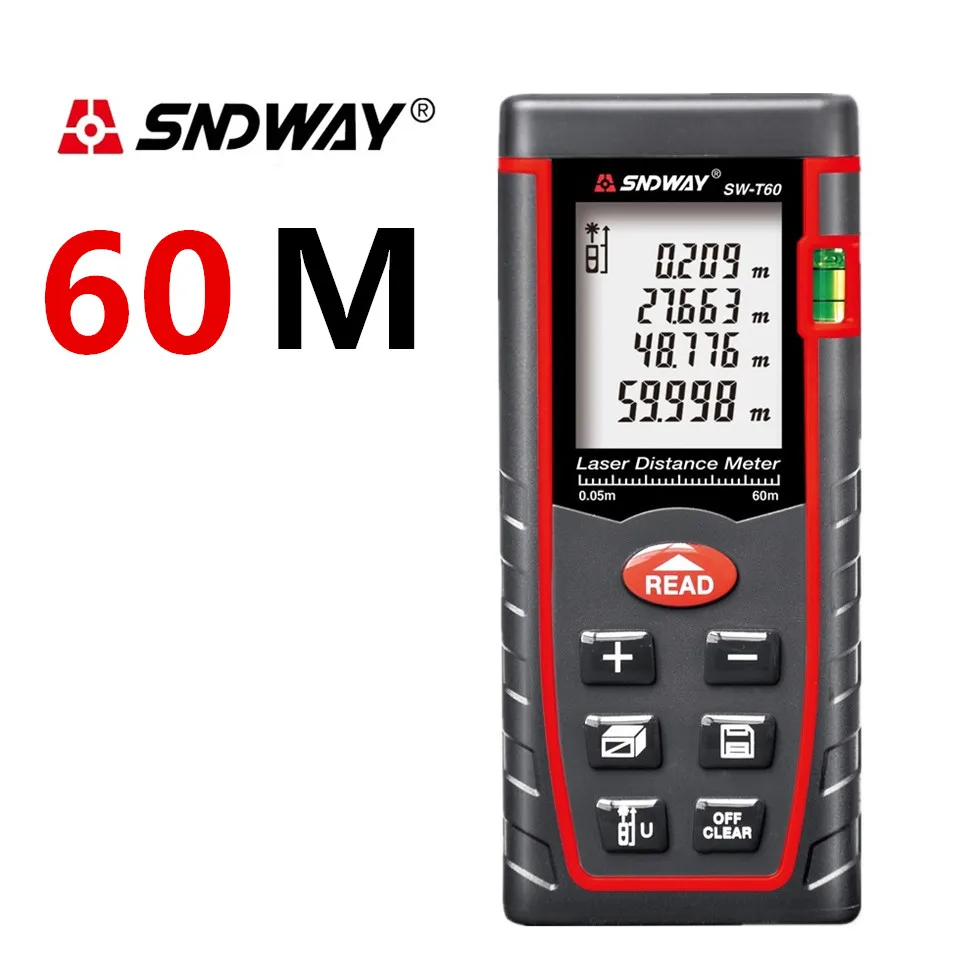 Laser distance meter 7 Key 60M better than 6 key SW-M40 infrared Laser rangefinder Electronic ruler area/volume/Pythagorean tool