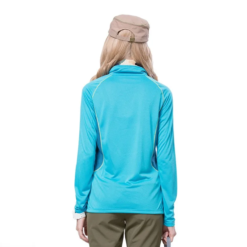 Походная быстросохнущая футболка, Весенняя уличная Женская дышащая Спортивная Толстовка Coolmax с длинным рукавом для бега, походная футболка для рыбалки
