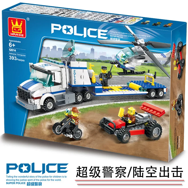 

Wange model building kits compatible with lego city police 1056 3D blocks Educational model & building toys hobbies for children
