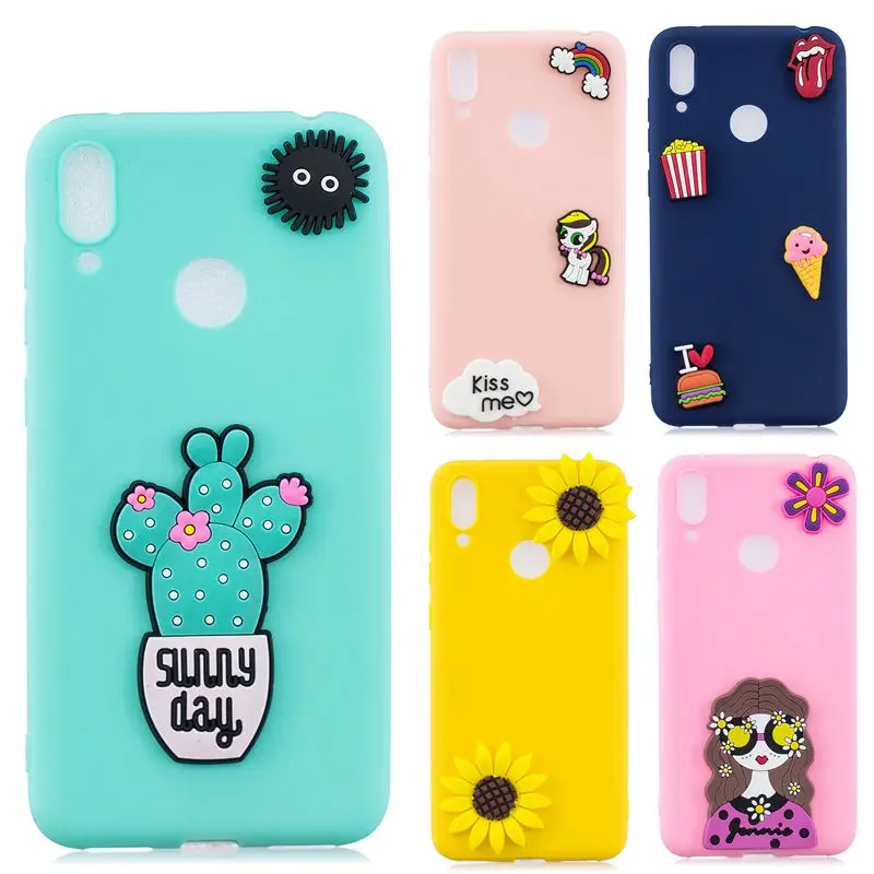 

Fundas Huawei Y6 Y7 2019 Phone Case DIY Cactus Patch Silicone Cover for etui Huawei Y6 Y7 Prime 2019 Y6Prime Y7Prime Case women