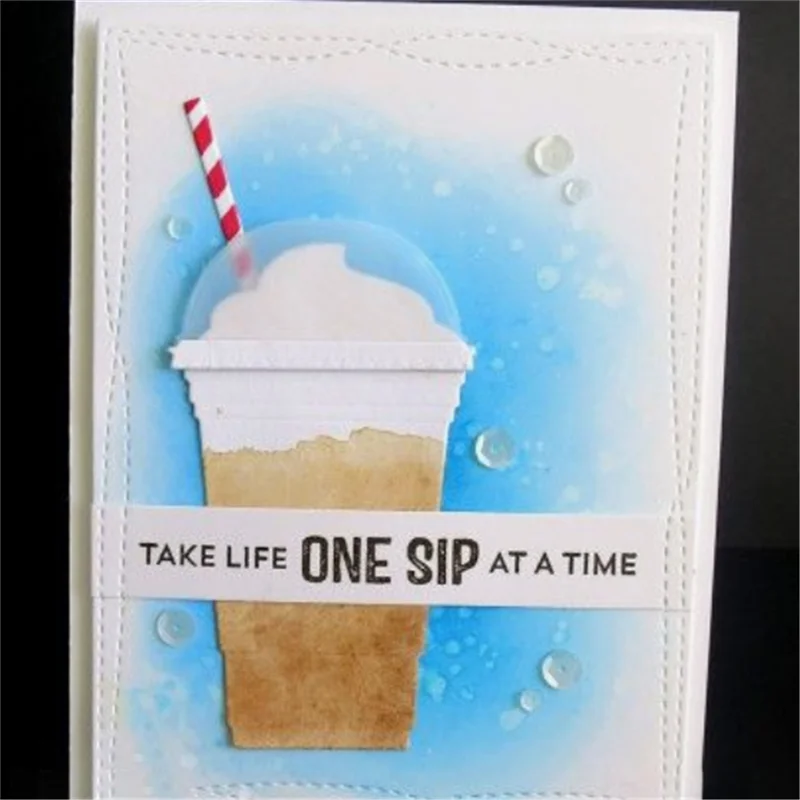

InLoveArts 12Pc/lot 186*85mm Metal Cutting Dies Clear Stamps for Scrapbooking Card Making Coffee Cup Dies Stamp Stencil New 2019
