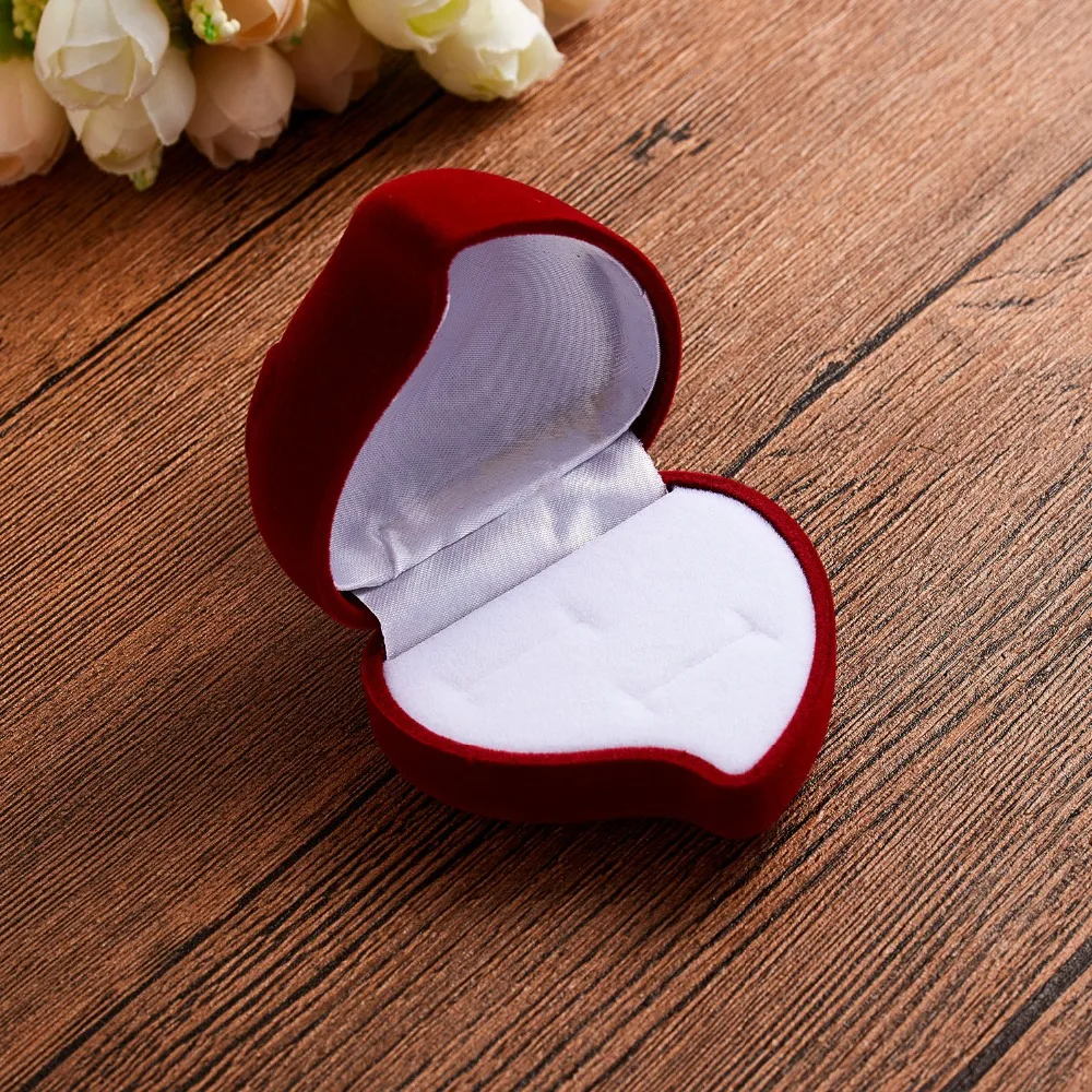 Rinhoo 1 шт. красочные квадратные/в форме сердца кольца Лебедь бархат и бумажные коробки ювелирных изделий подарочные коробки для свадьбы помолвки