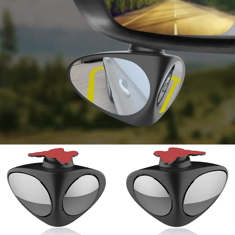 

2 in 1 Car Wheel Blind Spot Mirror Convex HD Wide Angle 360 Rotation Adjustable Waterproof Rear View Front Car Mirror Parking