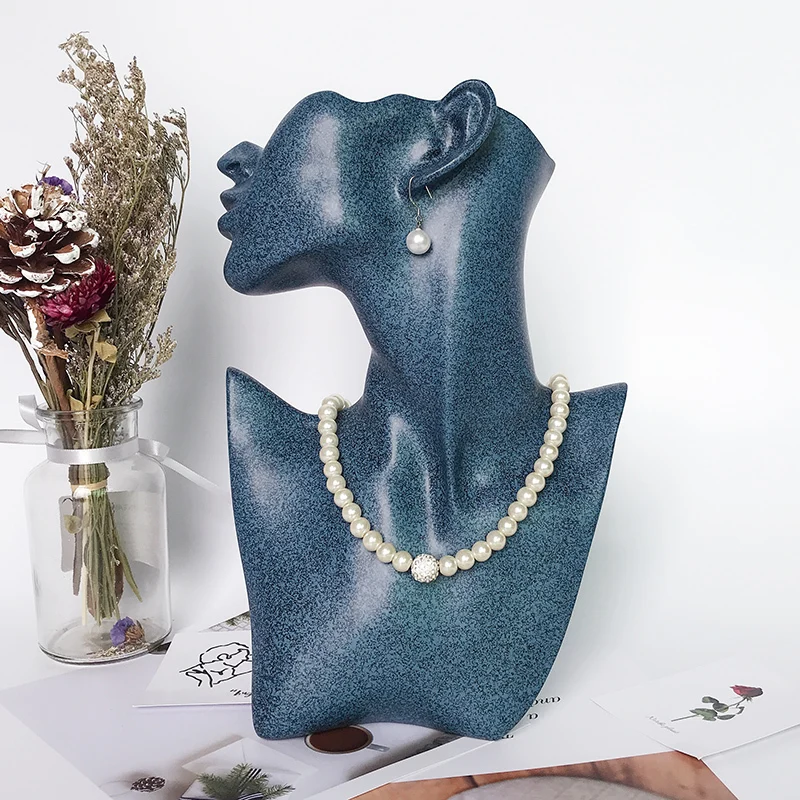 

High quality Resin Female Portrait Model Stand For Earring Jewelry Necklace Display,Manikin Torso