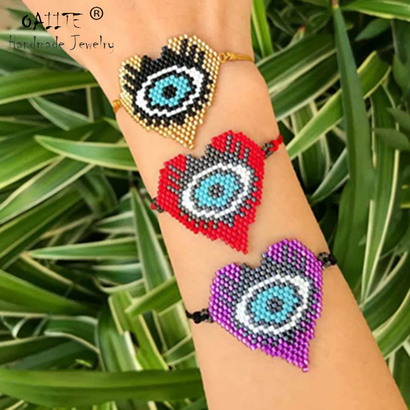 Evil eye miyuki delica beads Bracelet