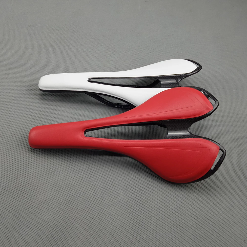 

Super light weight 125g Road bicycle carbon saddle leather saddle MTB Bike seatpost carbon+PU free shipping