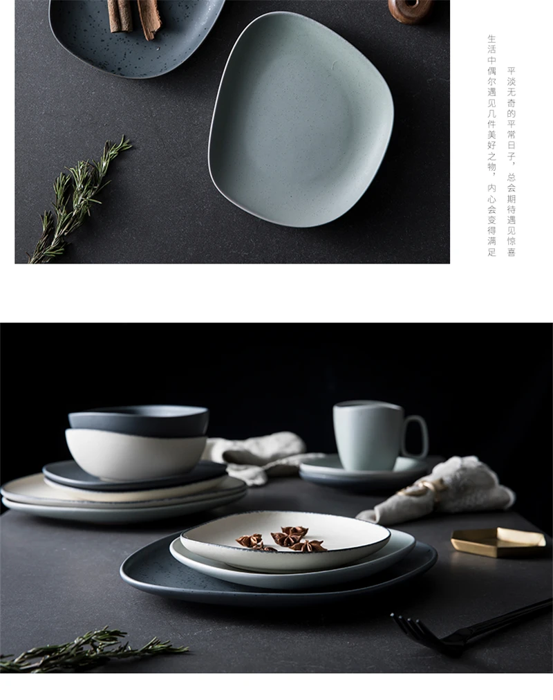Необычная керамическая обеденная тарелка в Европейском стиле, креативная домашняя Западная тарелка для салата с стейком, обеденная декоративная тарелка, столовая посуда, подарки