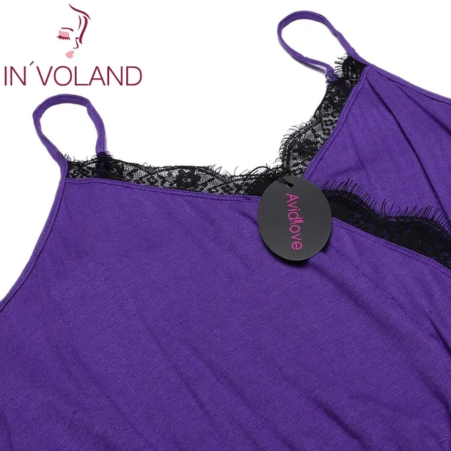 IN’VOLAND Full Size Women Sleepwear Pajama Set L-4XL Lounge Lace Trim Ruffles Hem Patchwork Large Cami Shorts Nightwear Big Size