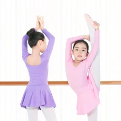 Children Gymnastics Ballet Skirted Leotard Girls Basic Cotton Ballet Dance Leotard Kids Ballerina Dress Dance Costumes Children Gymnastics Ballet Skirted Leotard Girls Basic Cotton Ballet Dance Leotard Kids Ballerina Dress Dance Costumes