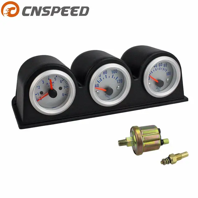 Cnsd 2 52mm Triple Gauge Kit Tachometer Rpm Water Temperature Cnsd 2 52mm Triple Gauge Kit Tachometer Rpm Water Temperature Oil Press Pressure