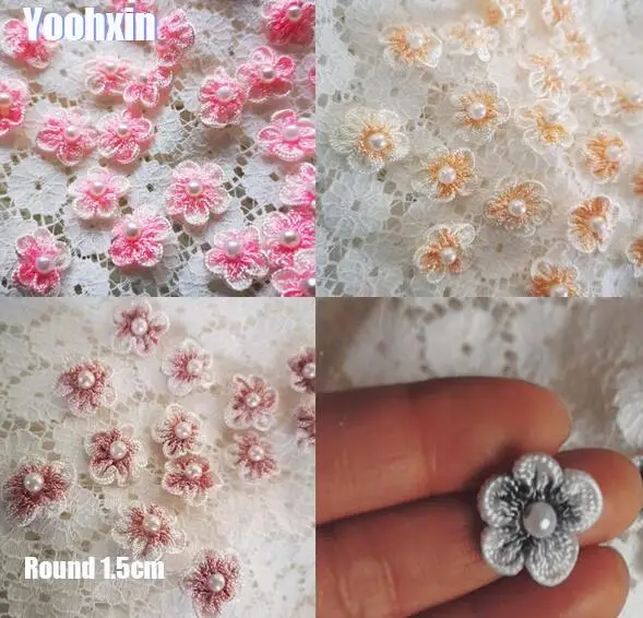 

12pcs 3D beads embroidery DIY flowers sewing Iron On Patches clothes Patch DIY Sticker iron-on transfer Applique stripes clothes
