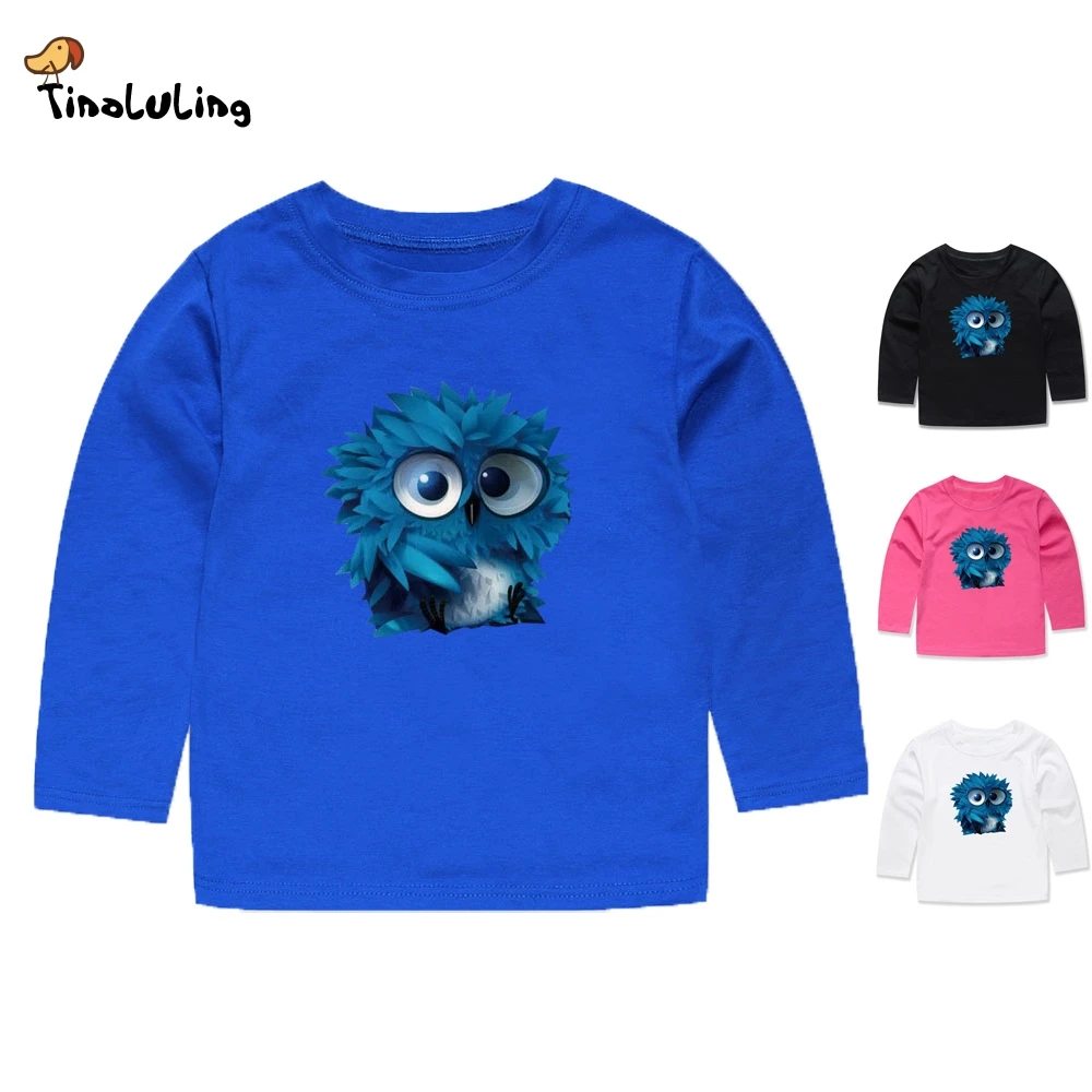 TINOLULING 2018 New 3D Owl Printing Kids T Shirts 12
