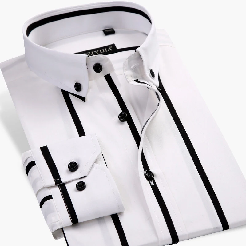 Men's Contrast Black/white Wide Striped 