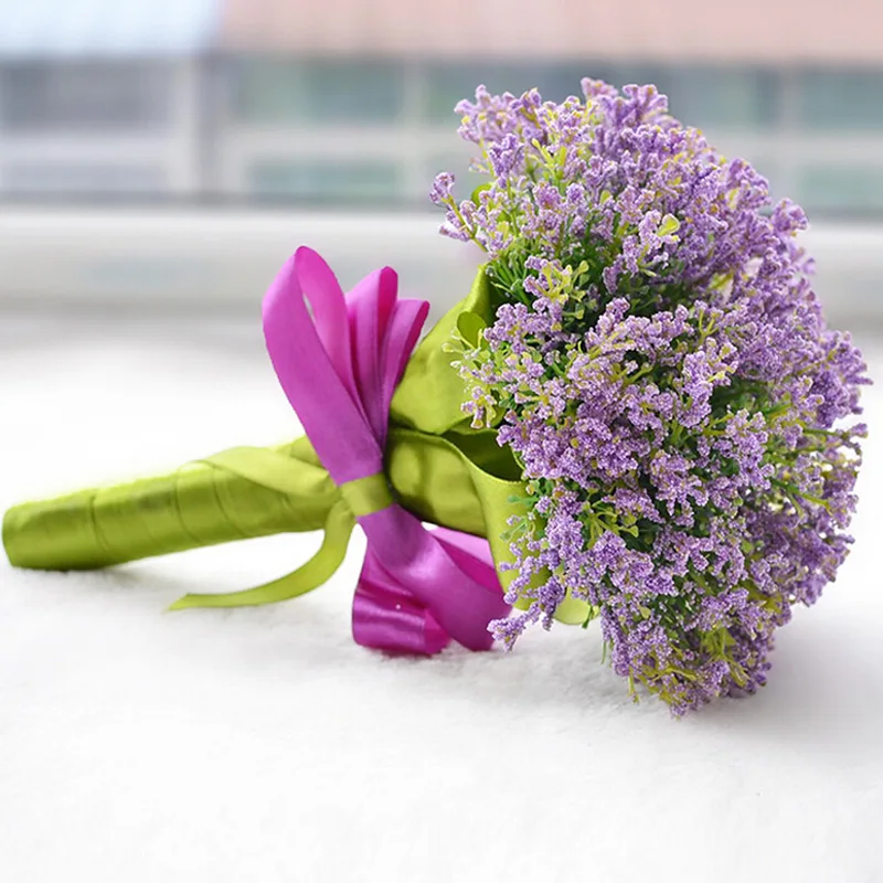 

2016 New Arrival Purple Bridal Bouquet Custom Artificial Flowers Wedding Flowers buque de noiva Bridesmaid Wedding Bouquet