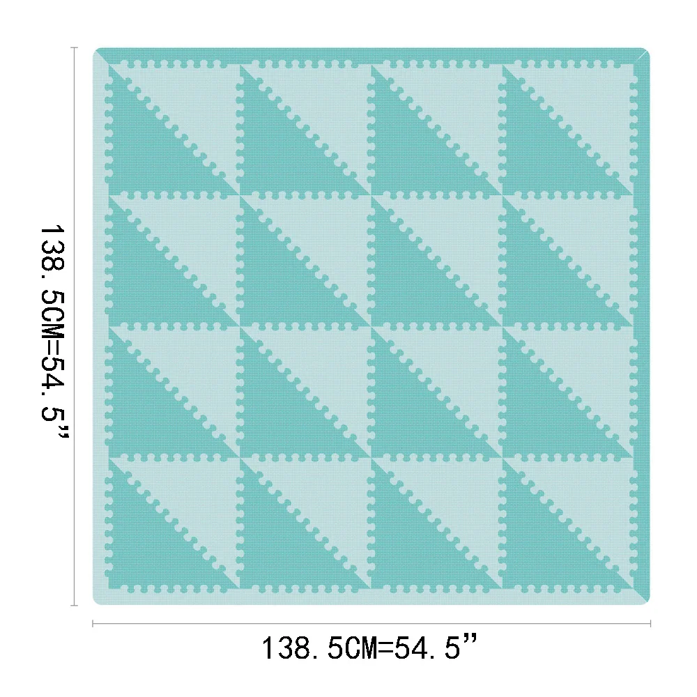 Mei qi классный детский коврик-пазл EVA, детский игровой коврик для ползания, детские игровые коврики, мягкий игровой коврик для спортзала, треугольник, 35 см* 1 см, серый