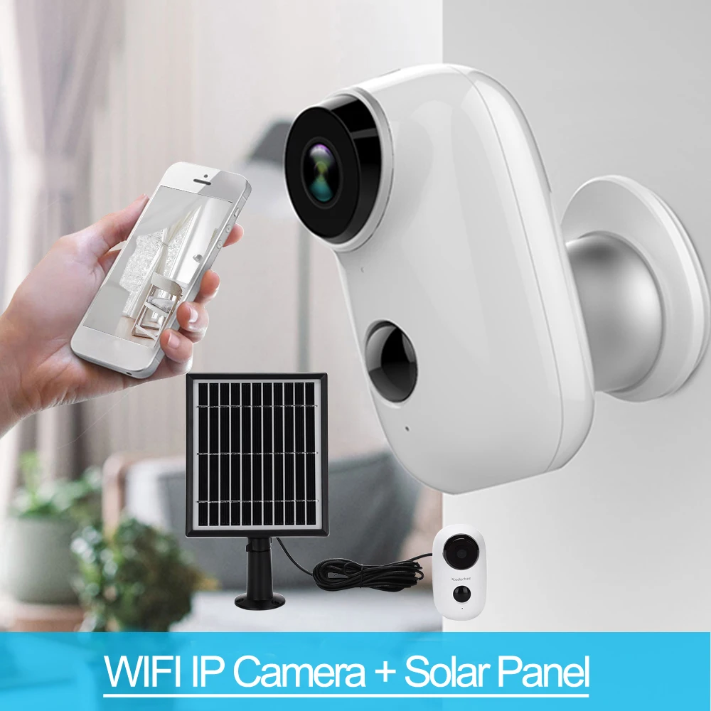 

Solar Panel Power Charging Rechargeable Battery WiFi Surveillance Camera for Outdoor Indoor Security IP Camera