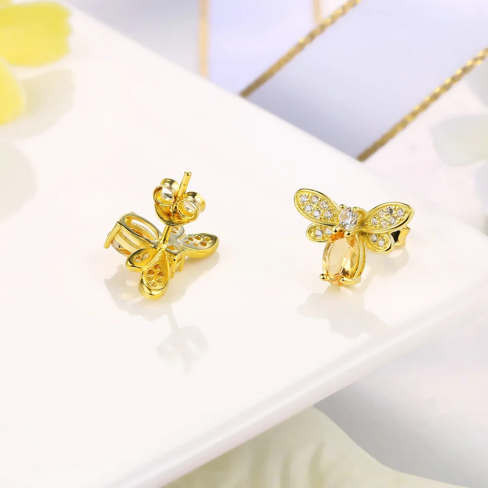 MoBuy Citrine Natural Gemstone 3pcs Cute Insect Jewelry Sets 100% 925 Sterling Silver Fine Jewelry For Women Party V027ENR MoBuy Citrine Natural Gemstone 3pcs Cute Insect Jewelry Sets 100% 925 Sterling Silver Fine Jewelry For Women Party V027ENR