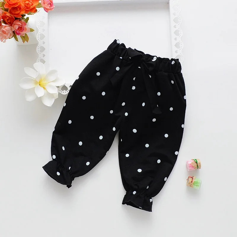 Chivry Baby Gilrs Summer Thin Plaid Dot Pants Toddler Infant Kids Boys Girls Anti-Mosquito Pants Cropped Trousers Child Clothing - Color: Style 3