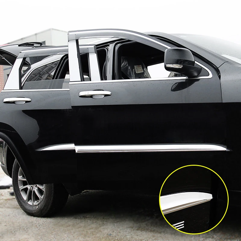Car Styling 4PCS ABS Chromed Side Car Body Molding Cover Trim For Jeep 