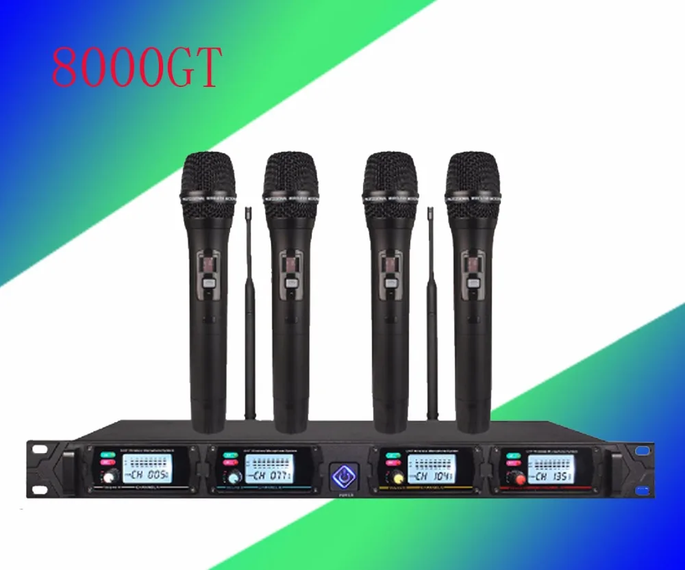 

Wireless microphone system 8000GT professional UHF channels dynamic microphone professional 4 karaoke microphone + latest concep