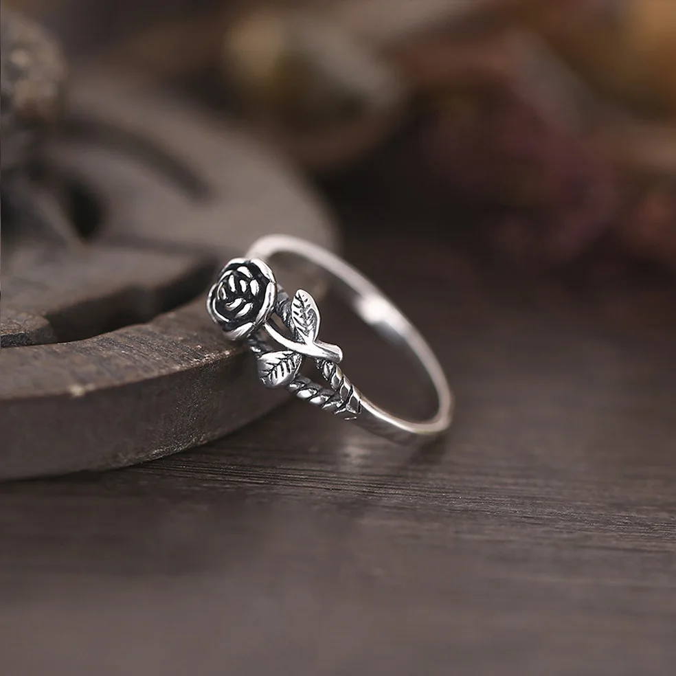 DoreenBeads ювелирные изделия S925 Стерлинговое Серебро искусственное 3D кольцо с розой