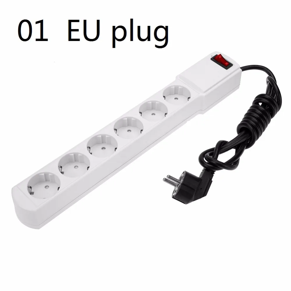 6 Outlet Power Electrical Wall Plug Socket Surge Protector Strip Switch Adapter