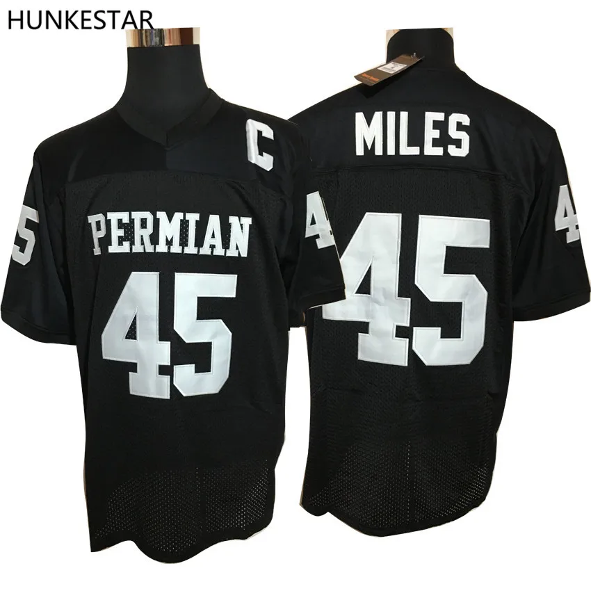 

Permian Movie Mens Cheap Friday Night Light American Football Jerseys #45 Boobie Miles Jersey Retro Stitched Black Shirt for Men