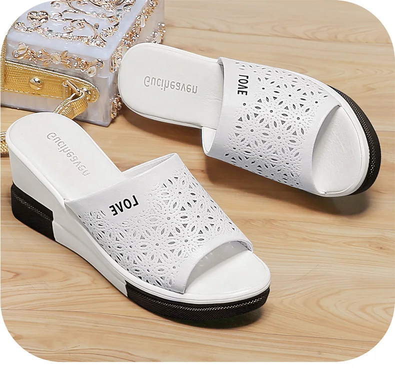 Guciheaven/2018 г. Новая мода Летние тапочки открытый из натуральной кожи обувь для отдыха дышащая/удобные Для женщин обувь Тапочки