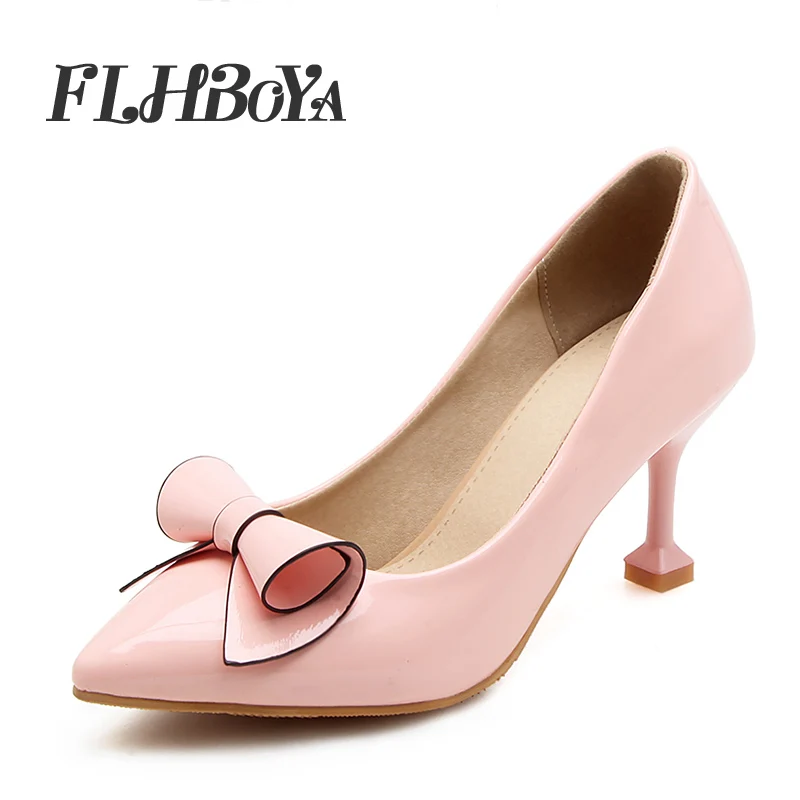 

Summer Womens Fashion Square High Heels Pointed Toe Shallow Pumps Shoes Woman Ladies Butterfly-knot Sweet Elegant Slip-on mules