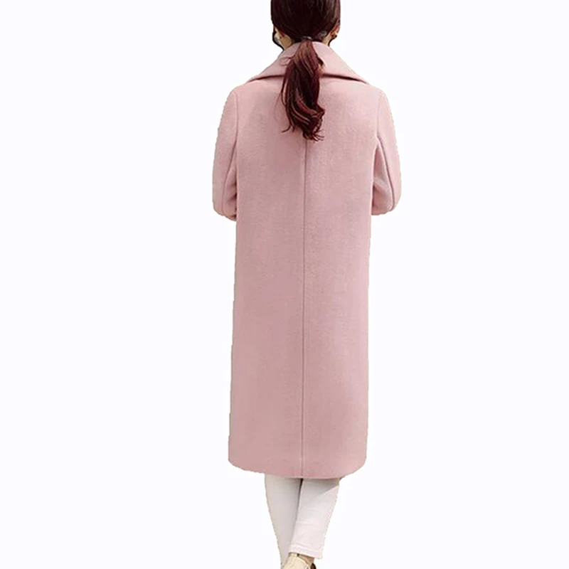Couleur Haute Long Qualité Garder Manches rose Mode De Revers Pur Lâche Manteau Chaud Laine Lu306 Au Longues À gris gray Noir Green En Cocon 2017 Femmes qHxzYY