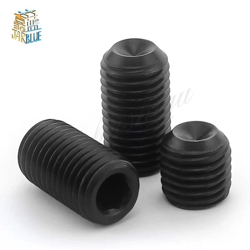 

50x/Set Black M2 x3mm Thread Dia Carbon Steel Hex Socket Grub Screw Nuts Screw Headless Screw Assortment Kit Standoff Accessory