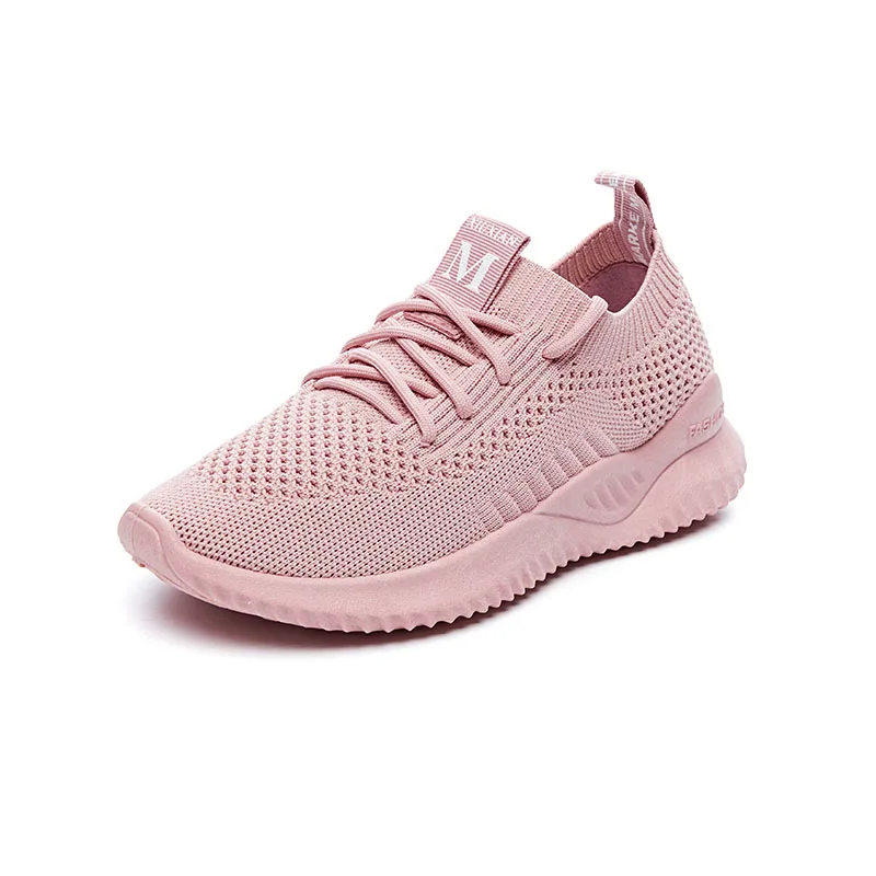 Высокое качество Теннисная обувь для женщин Летняя дышащая Спортивная обувь для спортзала стабильные удобные кроссовки женские фитнес кроссовки - Цвет: Розовый