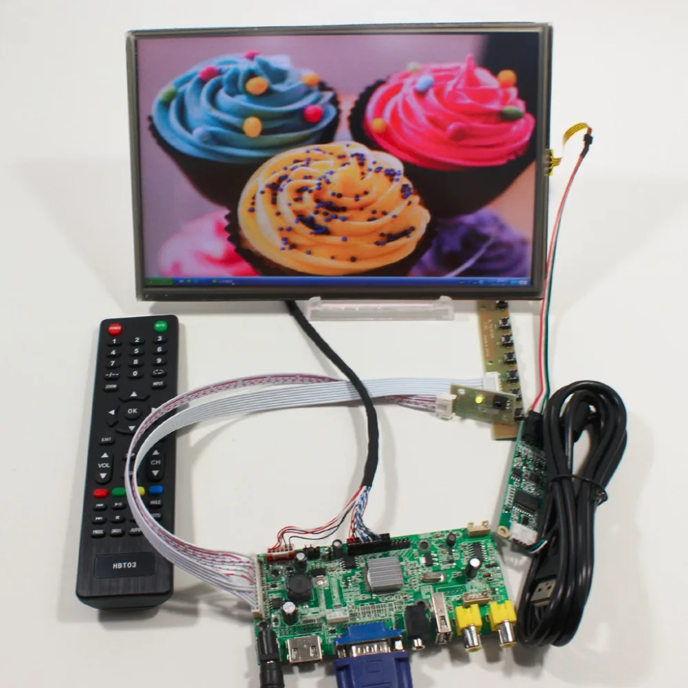 

HDMI VGA 2AV USB Audio lcd controller board VS-V59AV-V1 and 10.1inch B101EW05/LP101WX1 1280x800 IPS lcd panel with touch panel