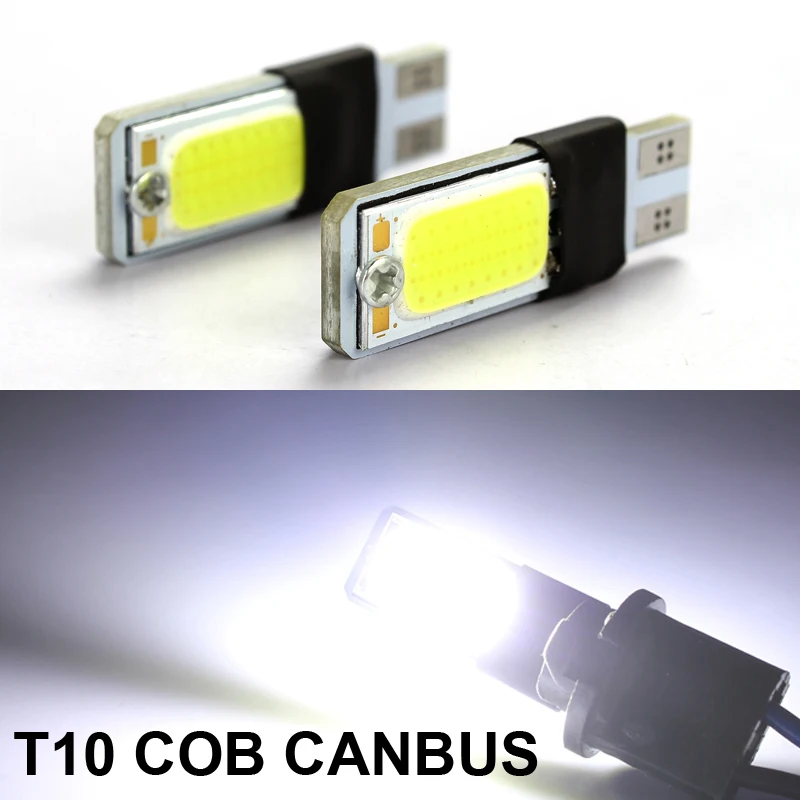 

New 2pcs/lot T10 W5W Withe 2 COB Free Decoding Car CANBUS LED Lights