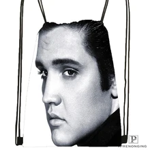 Пользовательский Presley Элвиса походная сумка на шнурке милый рюкзак для детей(черная спинка) 31x40 см#180531-03-07