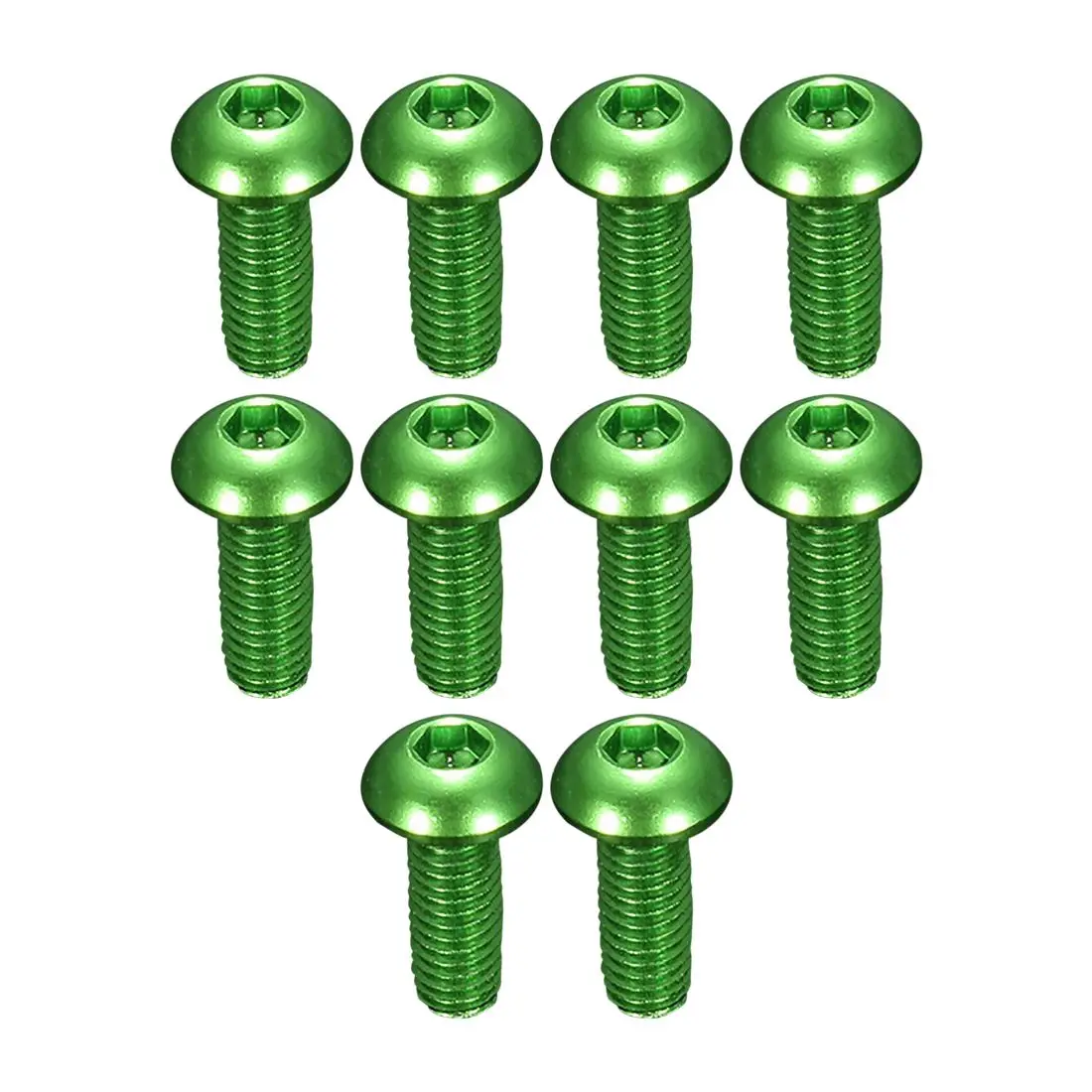 

10Pcs M3 6MM Round Head 7075 Aluminum Alloy Metric Hex Socket Cap Screw Bolt Green Hex Socket Screws For DIY/Blow Molding Mold