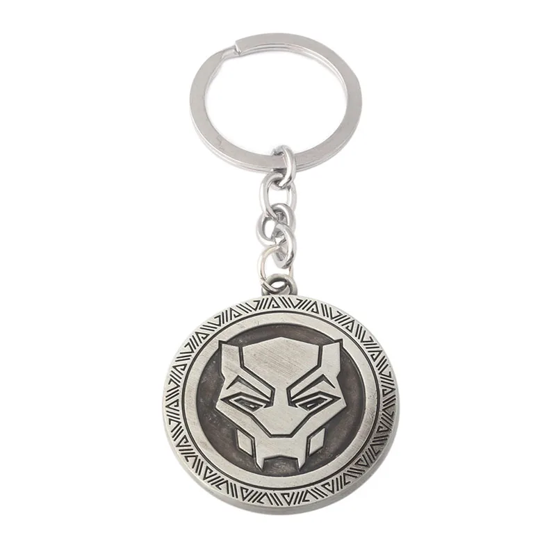 

Avengers: Infinity War Black Panther Mask round Keychain Keyring pendant Jewelry Accessories