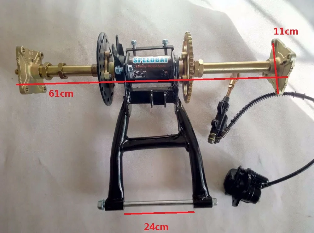 12 дюймов колеса ручной ножной тормоз ATV картинг DIY Подвеска задний мост с поворотной рукояткой вилка