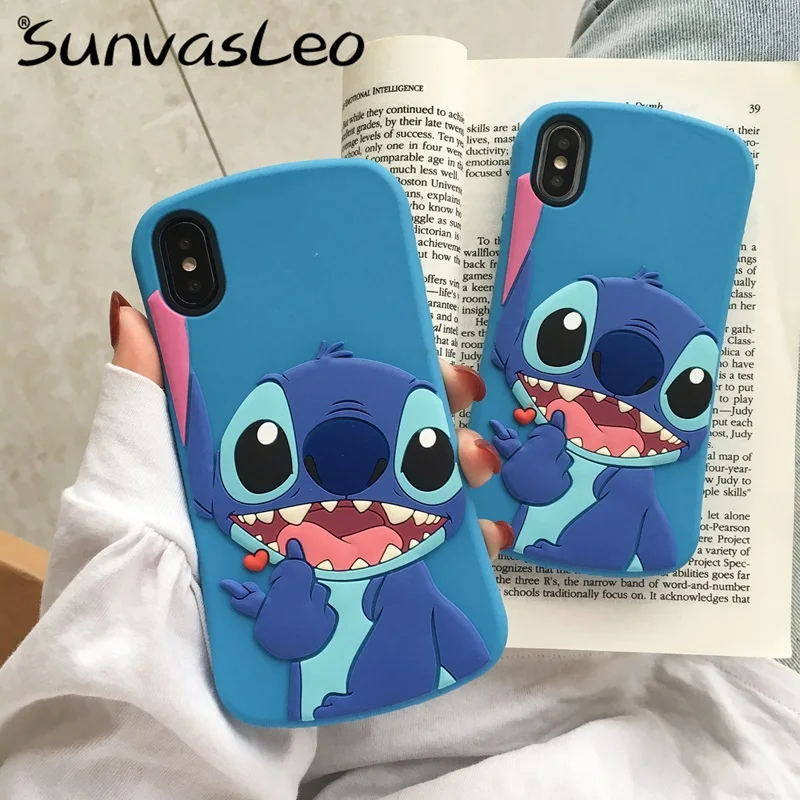 

For iPhone 6 7 8 Plus X XR XS Max For Samsung For Huawei 3D Cartoon Soft Silicone Case Anti-fall Phone Back Cover Shell Skin