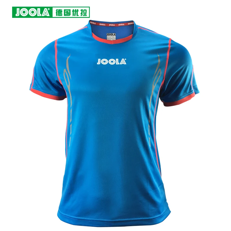 JOOLA рубашка с коротким рукавом для настольного тенниса, рубашка для игры в бадминтон, быстросохнущая Спортивная одежда для мужчин и женщин - Цвет: Blue