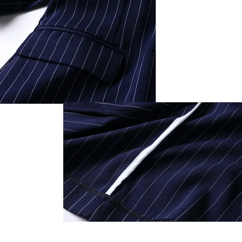 MYCOURSE 2017 New Autumn and Winter Fashion Women's Costumes Plaid Blazer With Striped Pencil Pants Set Female Office Suit Set