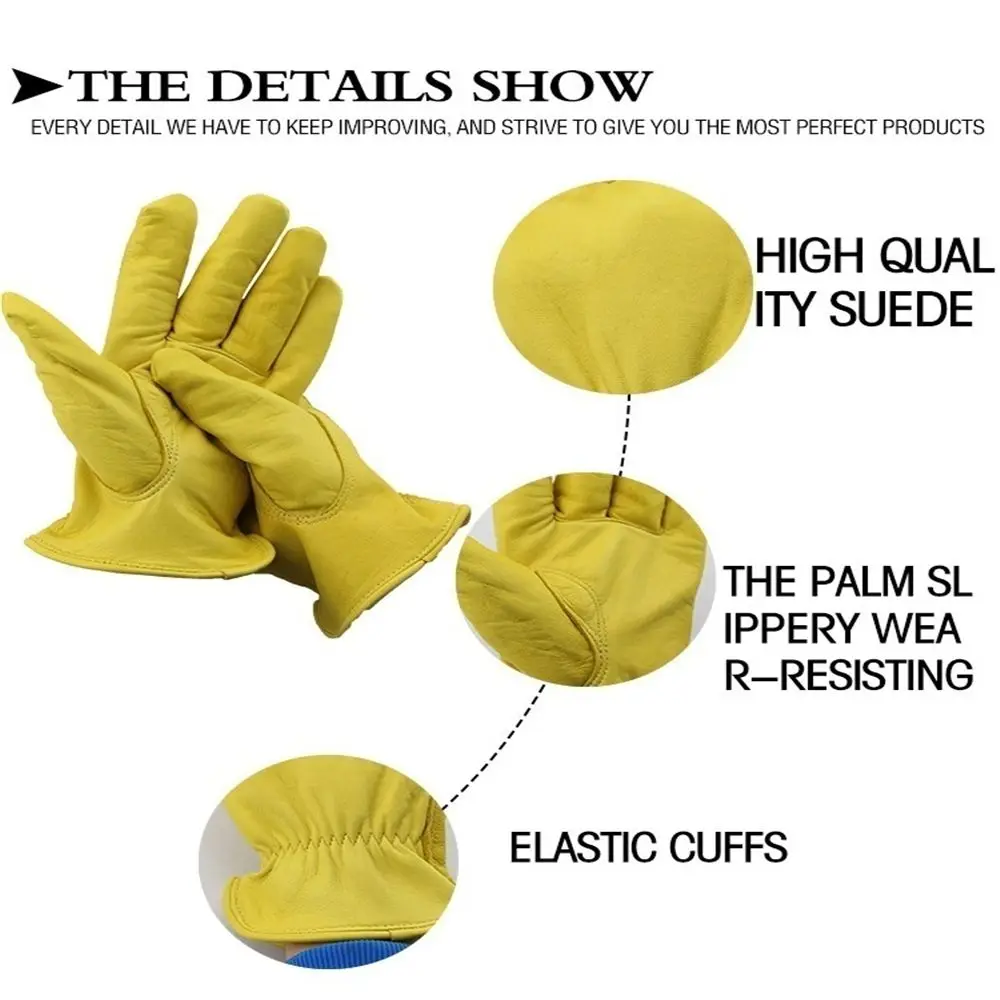 Новая высококачественная кисть из воловьей кожи спортивный гоночный мотоцикл перчатки рабочие перчатки Желтые лыжные походные теплые перчатки для мужчин