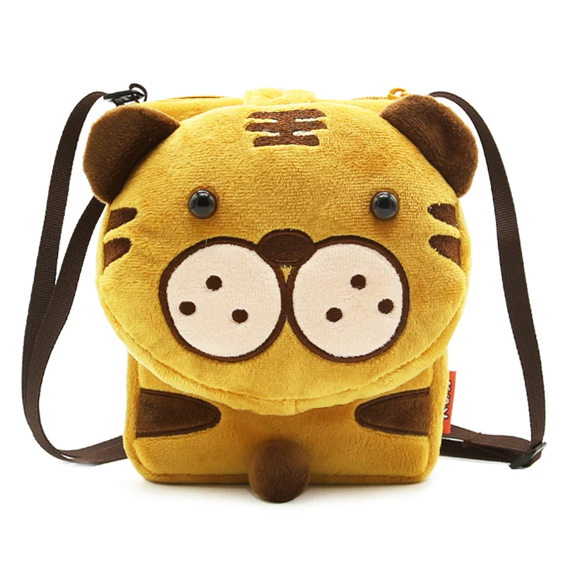 

Cute Baby Flap Bags Soft Plush Fabric Cartoon School Bag For Baby Boys Girls Crossbody Shoulder Bags Children Messenger Pouch