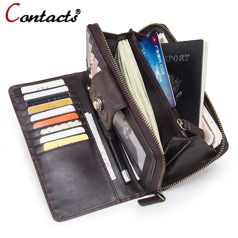 CONTACT'S wallets genuine leather men wallet men card holder coin purse ...