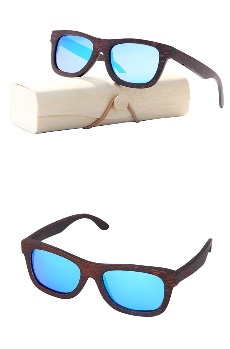 Бамбуковые поляризационные солнцезащитные очки женские брендовые коричневые бамбуковые солнцезащитные очки с рамкой деревянный корпус пляжные анти-УФ очки для вождения